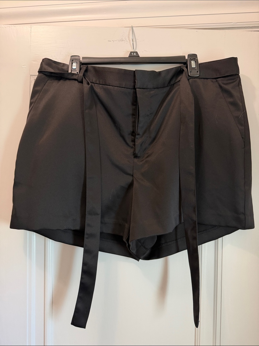 Banana Republic Black High-Waist Tie-Front Dress Shorts